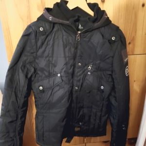 G Star Raw Youth's Black Quilted 7 Pocket Jacket size Large